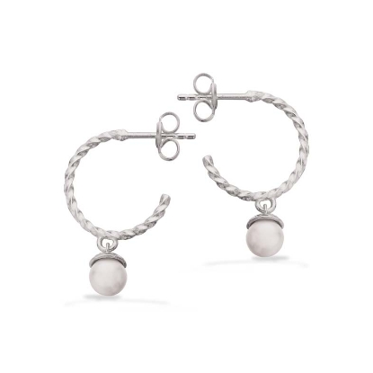 Billede af Halvcreoler Swarovski perle sølv