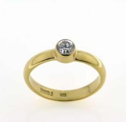 Billede af Ring, rørfatning, syn. sten 4,5 mm. 14 kt.