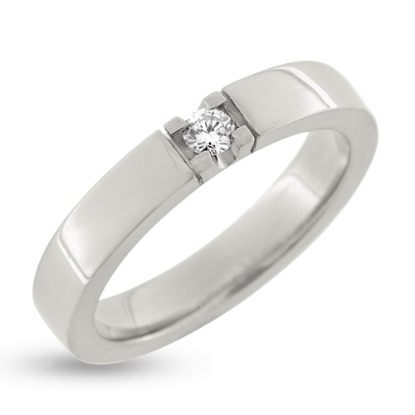 Billede af Allia. ring, 1* 0,10 w/pi. sølv 925s. (br. 3,7-tk. 2,2 mm.)