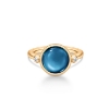 Billede af Julie Sandlau Prime Sapphire Blue ring forgyldt sølv safirblå krystal cz str. 48