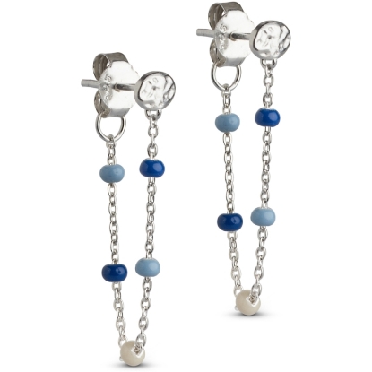 Billede af ENAMEL Copenhagen Lola Marine øreringe sølv