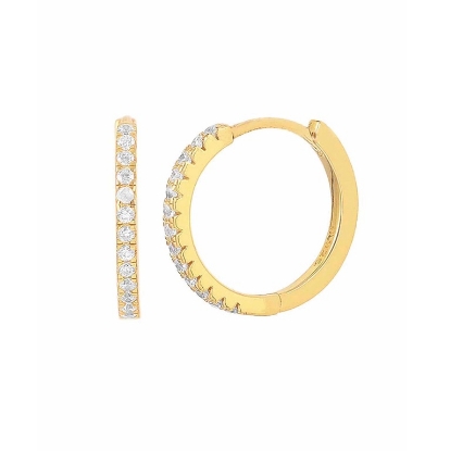 Billede af Hultquist Esta Big øreringe forgyldt sølv med hvide zirkoniasten (18mm)