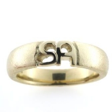 Billede af Herrering udsavet monogram 2 bogstaver 8 kt. 