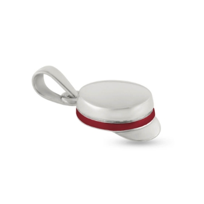 Billede af Vedhæng studenterhue emalje rødt bånd 925s (STX) 