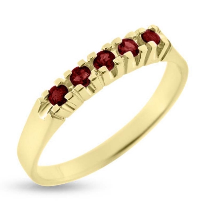 Billede af Ring rk. m. 5 ægte rubiner 14 kt........