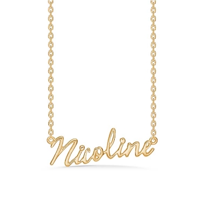 Billede af Studio Z "Name Tag - NICOLINE" halskæde forgyldt sølv (40-45 cm)