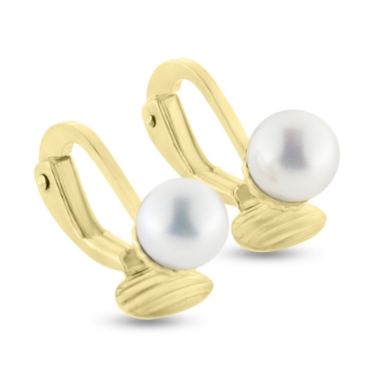 Billede af Øreclips fv. kulturperle 925s. forgyldt (fin model) Priser fra