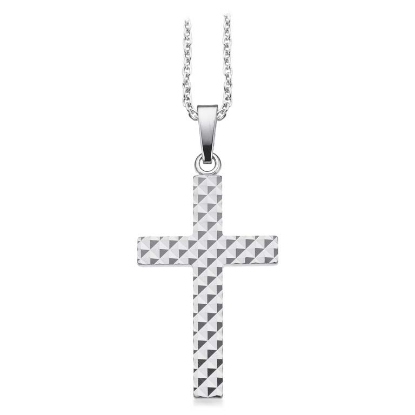Billede af Vedhæng herre kors sølv m/kæde