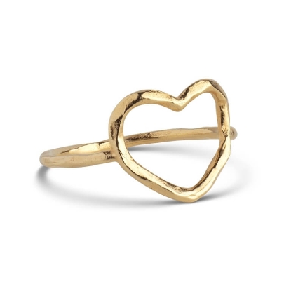 Billede af ENAMEL Copenhagen Organic Heart ring forgyldt sølv (str. 46-61)