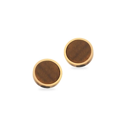 Billede af Øreringe herre tigerøje stål fg