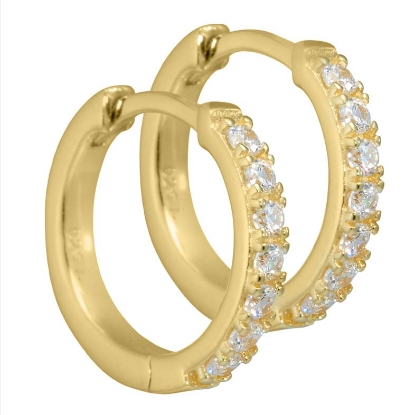 Billede af Aqua Dulce Darling øreringe forgyldt sølv m. cz - 15 mm