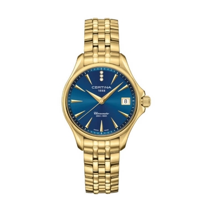 Billede af Certina DS Action Lady Diamonds dameur stål gulddoublé 34mm 20bar