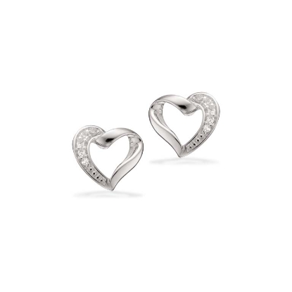 Billede af Øreringe hjerte cubic zir. sølv