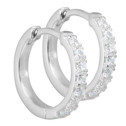 Billede af Aqua Dulce Darling øreringe sølv m. cz - 15 mm