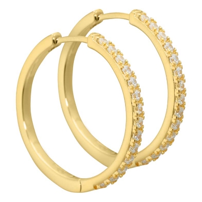 Billede af Aqua Dulce Darling øreringe forgyldt sølv m. cz - 25 mm