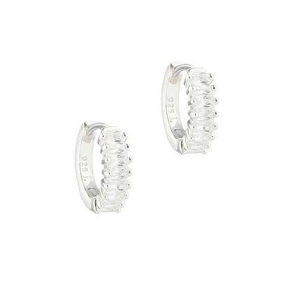 Billede af *Aqua Philina Clear Hoop øreringe sølv m. cz (12 mm)