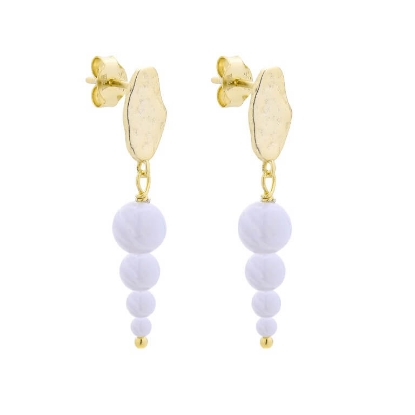 Billede af WiOGA Idaline øreringe forgyldt sølv m. Blonde Agat