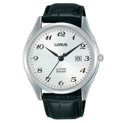 Billede af *Lorus Classic herreur stål sort læderrem safirglas 5bar 42mm