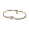 Billede af Pandora Funklende Halo Tennisarmbånd forgyldt metalblanding (18 cm)