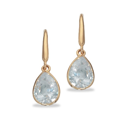 Billede af Ørebøjler dråbe cubic zir. 8 kt.