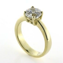 Billede af Ring 4 grab. fatning, syn. sten, 8,0 mm. 8 kt facon 6,6 gr (prisen er excl. guld)