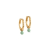 Billede af ENAMEL Copenhagen Belle Dusty Green hoops sølv forgyldt (13mm)