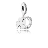 Billede af Pandora charm sølv firkløver+cirkel cz