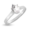 Billede af Ring "Glory" m. synt. sten 14 karat hvidguld
