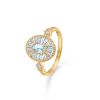 Billede af Mads Z "Monaco" ring 14 kt. guld m. aquamarin og brillanter (str. 60)
