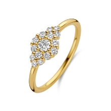 Billede af Spirit Icons Ascot ring large 14kt. guld med 0,43 ct w/vs diamanter (str. 55)
