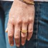 Billede af IX Studios Mini Brushed Hexagon ring sølv forgyldt (str 56)