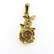 Billede af Vedhæng blomst (rose) 925s forgyldt