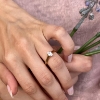 Billede af By Pind ring sølv forgyldt med oval zirkoniasten 4 grabber (str. 57)