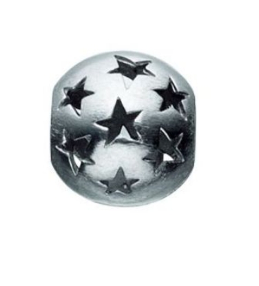 Billede af &Imagine sølv rhod mat pyntekugle stjerner