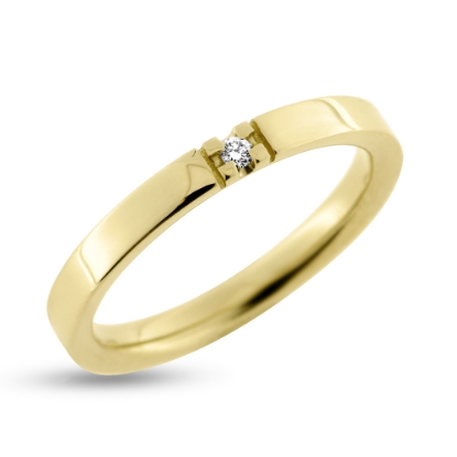 Billede af Alliancering i 14 kt. m. diamant 0,02 w/vs.