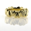 Billede af Ring hjerter (hjertering) hamret overflade, 1. hjerte fattet med 12 brill. 14 kt.