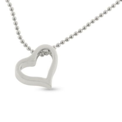 Billede af Vedhæng åbent hjerte, 2 huller til kæde, 14 kt. hvg.