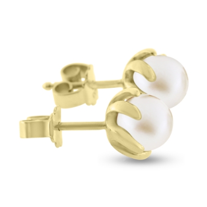 Billede af Ørestik perler, grabber FW.  kp.  7½-8 mm. 925s forgyldt