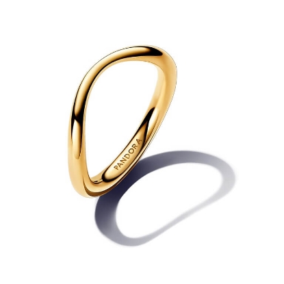 Billede af Pandora Organisk Formet ring forgyldt metalblanding (str. 48-60)