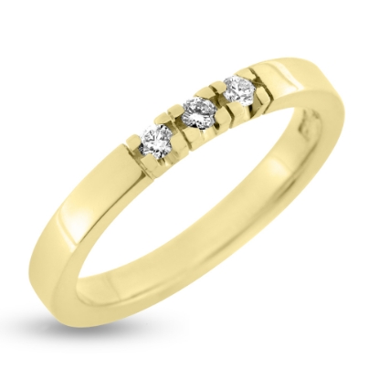 Billede af Alliancering i 14 kt. m. diamanter 3* 0,04 w/vs.