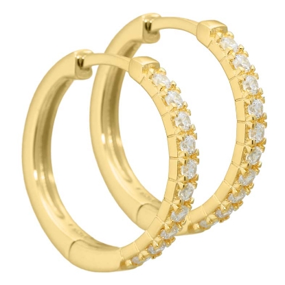 Billede af Aqua Dulce Darling øreringe forgyldt sølv m. cz - 20 mm