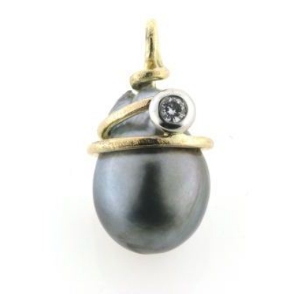 Billede af Vedhæng med Tahiti perle og brill. 0,15 tw/vs