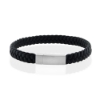 Billede af Men by Pind armbånd  sort læder mat stål lås 22cm