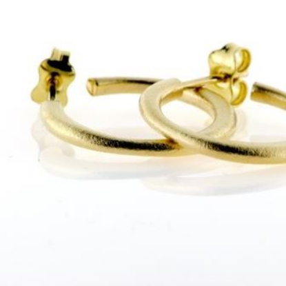 Billede af 1 par ørestik, ørecreol uens tråd let hamret 14 kt. 