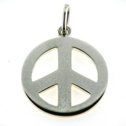 Billede af Vedhæng, fredstegn (peace tegn) hj. 22 mm. 925s