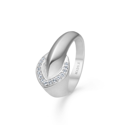 Billede af Mads Z "Scarlett" ring sølv m. hvid topas (str. 50-60)