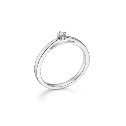 Billede af Mads Z "Crown" ring 14 kt hvidguld m. 0,04ct. W.SI str 50