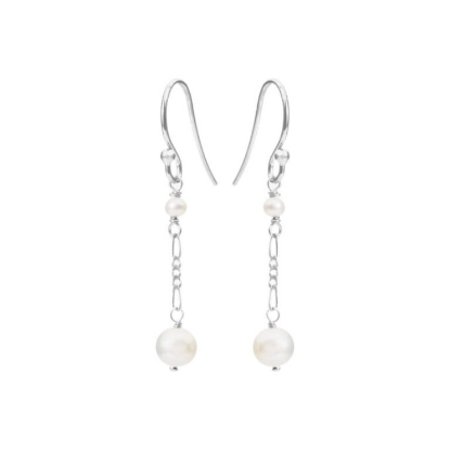 Billede af Susanne Friis Bjørner øreringe sølv m. ferskvandsperler