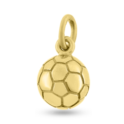 Billede af Vedhæng fodbold - håndbold 925s forgyldt (forgyldning vil blive slidt af ved brug !)