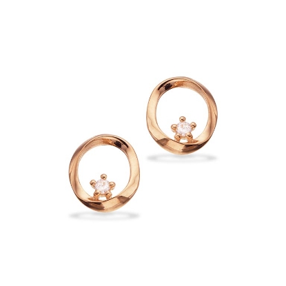 Billede af Ørepynt cirkel cubic zir. 8 kt.